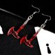 thumbnail image 5 of Pendientes de cuchillo para mujer, con estampado de sangre, cuchillo gótico, pendientes colgantes, hacha de tijera, pendientes de Halloween para hombres, 5 of 5