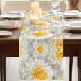 thumbnail image 3 of Yellow White Floral 60 Inch Table Runner, Spring Botanical Watercolor Flowers Farmhouse Dresser Scarf Cotton & Linen Tablerunner for Dining/Kitchen Island/Holiday Party Décor 13" x 60", 3 of 9