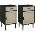 thumbnail image 1 of HOMCOM Bedside Table Set of 2 with Storage Drawer for Bedroom Living Room, 1 of 10