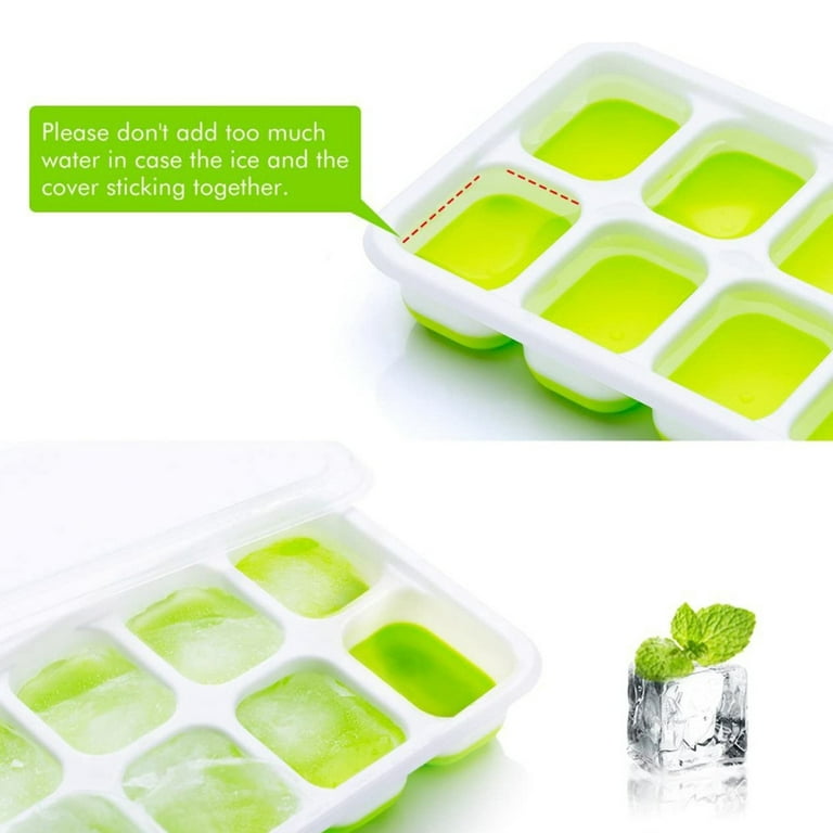 BCOOSS Silicone Ice Cube Trays with Lids for Freezer 3 Pack, Silicone Mold  Tray Each with Mini 24 Ice Box for Drinks 