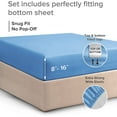 thumbnail image 4 of CGK Linens Hotel Luxury Single Fitted Sheet Only - Full Size Wrinkle-Resistant Bottom Sheet, Fits Mattress Up To 16", Denim Blue, 4 of 6
