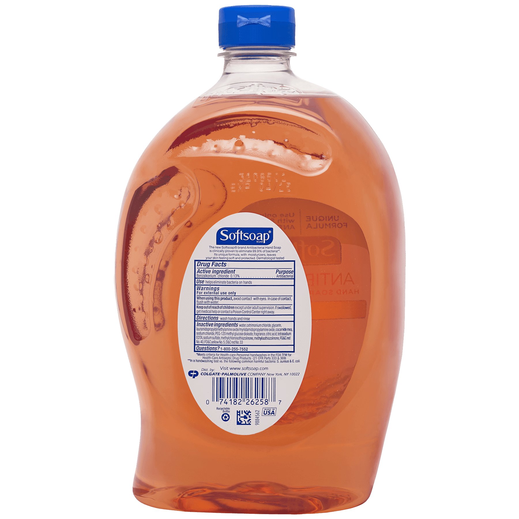 Softsoap Antibacterial Liquid Hand Soap Refill, Crisp Clean Scent, for All Skin Type, 56 fl oz