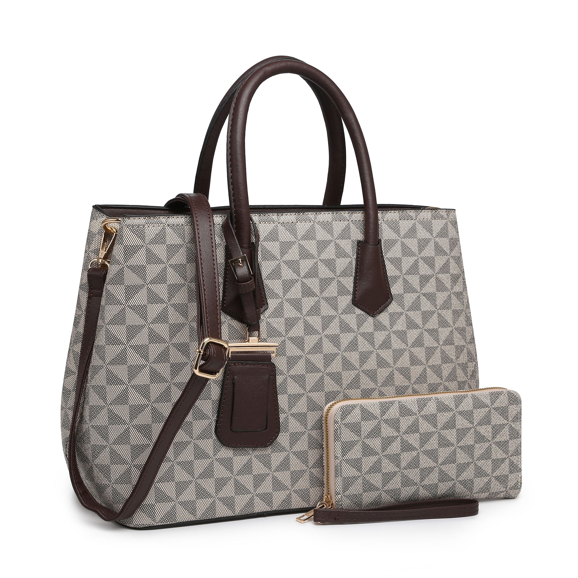 New Womens Handbags Faux Leather Satchel Tote Bags Shoulder Bag Purse w/ Wallet 