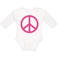 thumbnail image 3 of Inktastic Pink Peace Sign Girls Long Sleeve Baby Bodysuit, 3 of 5