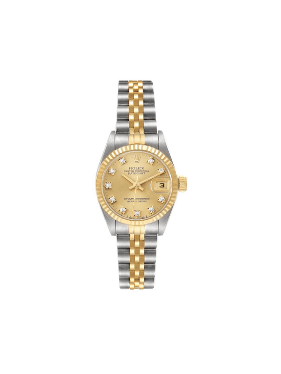 Pre-Owned Rolex Lady-Datejust 26mm – 69173, Champagne Diamond Dial, 18k Yellow Gold & Stainless Steel Jubilee Bracelet