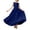Dark Blue, variant on AHTJRT Bridesmaid Flower Dress for Girl V Back Bowknot Dresses A-Line Crewneck Sleeveless Cute Elegant Wedding Party Gowns Silver 3-4 Years