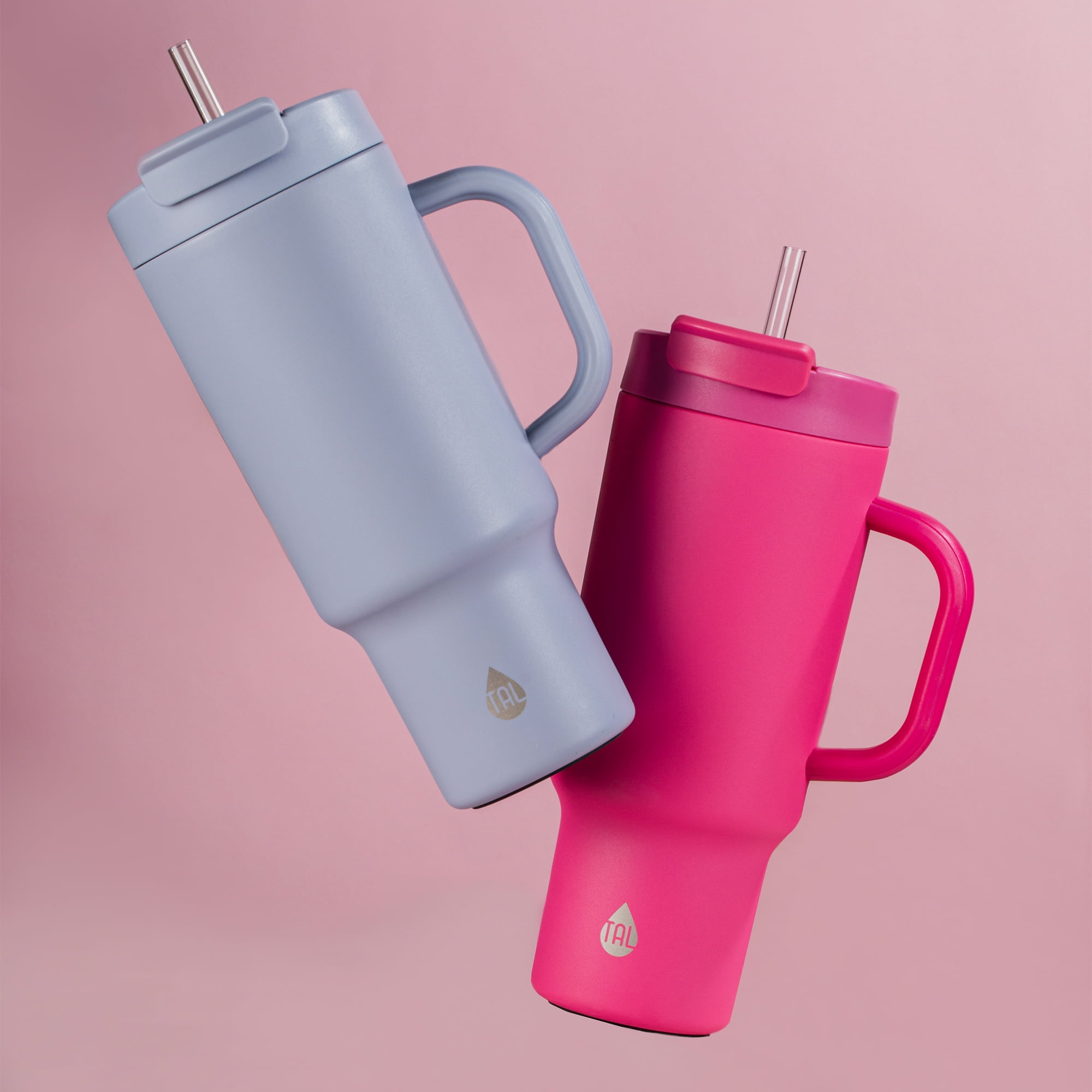 TAL Stainless Steel Hudson Tumbler with Straw 40 fl oz, Pink