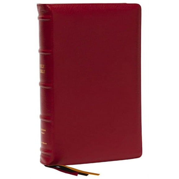 KJV Holy Bible: Large Print Single-Column with 43,000 End-Of-Verse Cross References, Red Goatskin Leather, Premier Colle, (Hardcover)