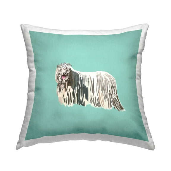 Stupell Industries Elegant Smiling Dog Decorative Printed Throw Pillow Design by Amelia Noyes