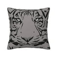 thumbnail image 1 of Square Throw Pillow Covers with Core, Tiger Art Pattern Grey Pillows for Sofa Beds, 16"x16", 1 of 9