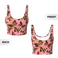 thumbnail image 6 of Sports Bras for Women Workout Tank Tops, Leopard butterfly pink Running Vest with Removable Cups, 6 of 7