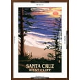 thumbnail image 5 of Art.com Santa Cruz, California - West Cliff Sunset and Surfers Art Print by Lantern Press, Brown Frame Wall Art, 21" x 29", 5 of 5