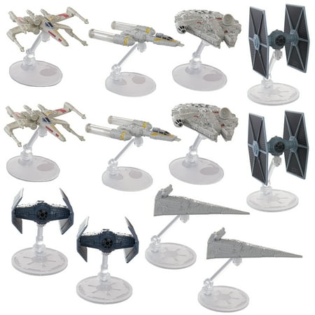 - Set Of 12 Hot Wheels Star Wars Starships Millennium Falcon X Wing Y Wing Tie Fighter Darth Vader Tie Advanced Star Destroyer Han Solo Toys