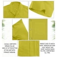 thumbnail image 6 of HAPPY BAY Men's Hawaiian Shirts Solid Beach Shirts Casual Short Sleeve Button Down Collared Shirt Men S Mustard, Plain, 6 of 6