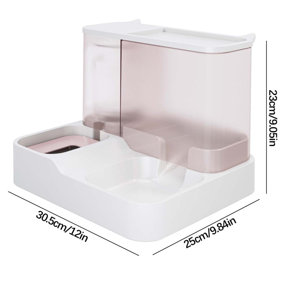 Fmbmuo Plastic Cat Bowls Non-Slip Automatic Feeder Dog Bowls, Portable Modern Whisker-Friendly Pink Pet Bowls, Indoor/Outdoor Use