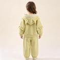 thumbnail image 5 of AKOEE Girls Clothes Sets 2 Piece Ruffled Lace Trim Long Sleeve Zip Hoodie Jacket and Jogger Pants Tracksuits (1-2 Years, Green), 5 of 8
