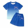 thumbnail image 4 of Vividxx Girls Outfit Set Summer 2 Piece Outfits Gradient Printed Short Sleeve T-Shirts And Shorts Kids Fashion Clothing Sets Fashion, 4 of 5
