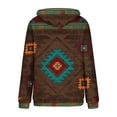 thumbnail image 5 of Womens Long Sleeve Tops Western Aztec Hoodie Ethnic Print Hoodie Pullover Cowgirl Rhombus Printed Hooded Sweatshirt Tops Womens Clothing Cheap, 5 of 5
