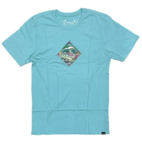 Hurley Men's Everyday Washed Sendy Surf Wave Graphic Short Sleeve Tee T-Shirt (Small, Tropical Twist)