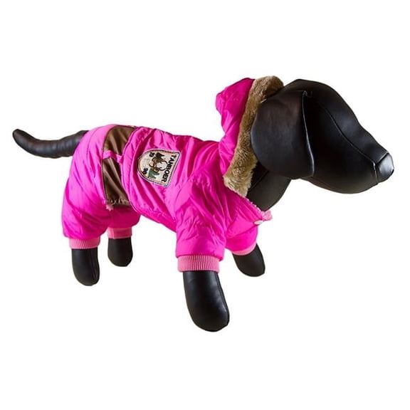 Petcessory DW03BL Light Pink Warm Parka 4-Leg Dog Hoodie Jacket - Large