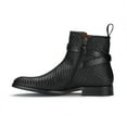 thumbnail image 4 of Polar Fox Derrick MPX806077 Classic Chelsea Boots with Strap and Buckle, in Woven Black, Men's Size 13, 4 of 8