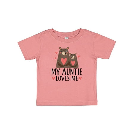 

Inktastic My Auntie Loves Me Woodland Bear Gift Baby Boy or Baby Girl T-Shirt