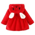 thumbnail image 3 of GYRATEDREAM Infant Toddler Girls Winter Warm Thick Coat Baby Cute Carrot Rabbit Ears Hooded Jacket Kids Fleece Zipper Outwear Clothes for 0 Month-4 Years, 3 of 8