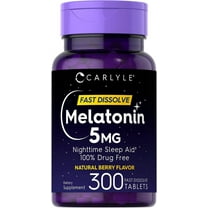 Melatonin 5mg | 300 Vegetarian Tablets | Berry Flavor for Men and Women | by Carlyle