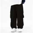 thumbnail image 3 of WOYY Boys Baggy Cargo Pants Kids Fashion Cotton Straight Leg Trousers, Sizes 4-5T, 3 of 5
