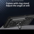 thumbnail image 4 of Case for Xiaomi Redmi Note 11 Pro with Card Holder, Heavy Duty Protection Phone Case with Magnetic Ring Kickstand Slide Camera Cover for Xiaomi Redmi Note 11 Pro/Note 11 Pro+ LJK Black, 4 of 8