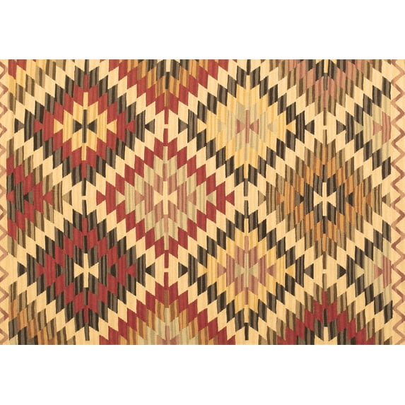 Ahgly Company Indoor Rectangle Abstract Brown Contemporary Area Rugs, 7' x 9'