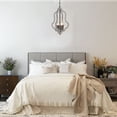 thumbnail image 6 of TOMIYA 4-Light  Orb Wooden Chandelier Light, Distressed White Wood Handmade Pendant Light for Dining Room Living Room Kitchen, 6 of 7