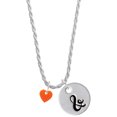 thumbnail image 1 of Delight Jewelry Acrylic 5/16" Orange Heart Silvertone Script Initial Disc - & - Charm Necklace, 20"+3", 1 of 4