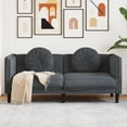 thumbnail image 1 of vidaXL Sofa avec Coussins 2 Places Velours Gris Foncé, 1 of 5