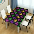 thumbnail image 7 of Coolnut Mardi Gras Rectangle Tablecloth Spill-Proof Polyester Table Cloth Table Cover for Kitchen Dining Picnic Holiday Party Decoration, 54"x72", 7 of 7