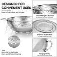 thumbnail image 3 of Behome 3 Pack Colander(2/4/7 Qt), Stainless Steel Colander Strainers with Handles & Resting Base, Steel Colander Sieves for Draining Rinsing Washing, for Pasta Vegetables Fruits, 3 of 7