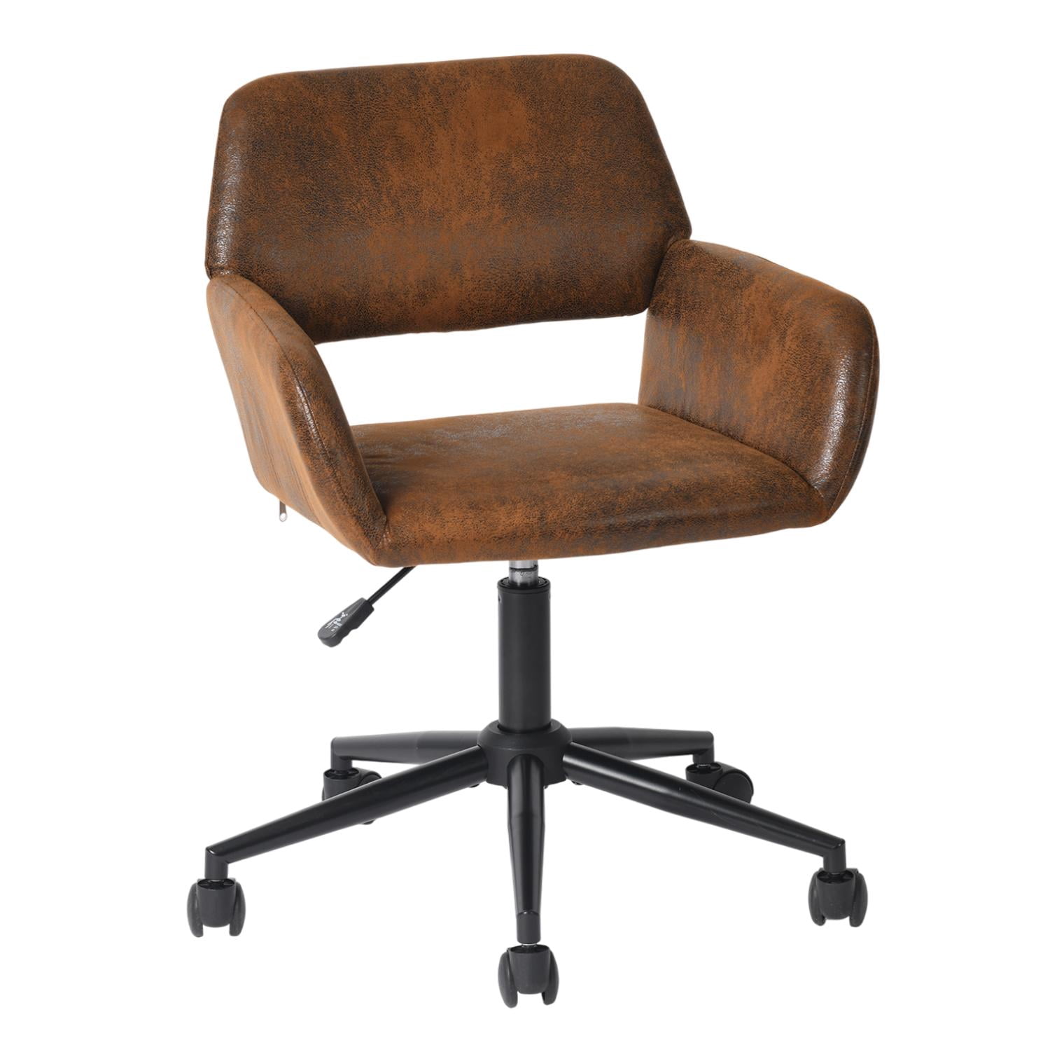 Homy Casa Chaise de bureau pivotante réglable 1 pièce 29.9"-33.9", simili suède brun pour bureau maison
