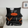 thumbnail image 3 of Basketball Bedding Queen Size Sports Theme Comforter Set, Ball Gamer Duvet Insert Basketball Printed Reversible Quilt Set, Black Bedding Comforters & Sets, 3 of 5