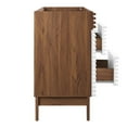 thumbnail image 4 of Vanity Cabinet (Sink not included), White Walnut, Wood, Mid Century Hotel Bedroom Bathroom, Modern Contemporary HB33352, 4 of 9