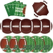 150Pcs Football Party Supplies Tableware Set，Football Party Set Includes Dinner Plates, Dessert Plates, Napkins, Super Game Bowl Party Decoration Football Theme Party Decorations Birthday Party