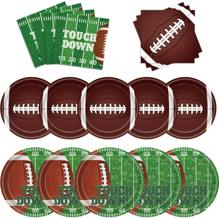 150Pcs Football Party Supplies Tableware Set，Football Party Set Includes Dinner Plates, Dessert Plates, Napkins, Super Game Bowl Party Decoration Football Theme Party Decorations Birthday Party