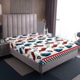 thumbnail image 4 of Erosebridal Racing Car Bed Sheets Set Queen Size for Boys, Checkered Flag Bed Sheets Queen, Sports Car Decor, 4pcs, 4 of 7