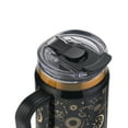 thumbnail image 5 of Thyme & Table 32oz Stainless Steel Luna Tumbler with Handle and Dual Straw Lid, Black Zodiac, 5 of 7