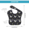 thumbnail image 2 of Bingfone Mess-Proof Baby Bib - Waterproof Bib for Baby Boy or Girl with Food Catcher Pocket, Unisex-Cartoon Rooster, 2 of 6
