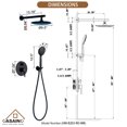 thumbnail image 2 of Boyel Living 9.5" Wall-Mounted Rain Shower Faucet with Pressure Balanced Valve Shower Faucet Set锛孧atte Black, 2 of 9