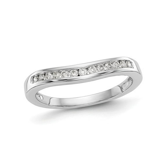 1/5 Carat (Ctw H-I, I1-I2) Diamond Channel Set Wedding Band Ring in 14K White Gold for Women