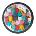 thumbnail image 2 of 4 Pcs Colored Square Cat Knobs for Kitchen Cabinet Cupboard Dresser Bookcase Drawer Pulls Handles Round Home Decor, 2 of 7