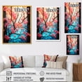 thumbnail image 4 of Designart "Tree of Wonder Blue and Pink Discovery" Landscapes Framed Wall Art - Country Pink Tree Floral Entryway Framed Wall Art, 4 of 6