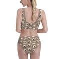 thumbnail image 3 of Daiia Raccoon printed 2 piece Swimsuit Bikinis for Women High Waisted Racerback Bathing Suits Summer Tummy Control Scoop Neck Swimwear-Medium, 3 of 8