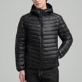 thumbnail image 2 of Men Puffer Jacket Cold Weather Outdoor Detachable Hooded Puffer Jacket Winter Warm Baggy Down Outerwear Relaxed Fit Mens Winter Jackets Black XS, 2 of 4